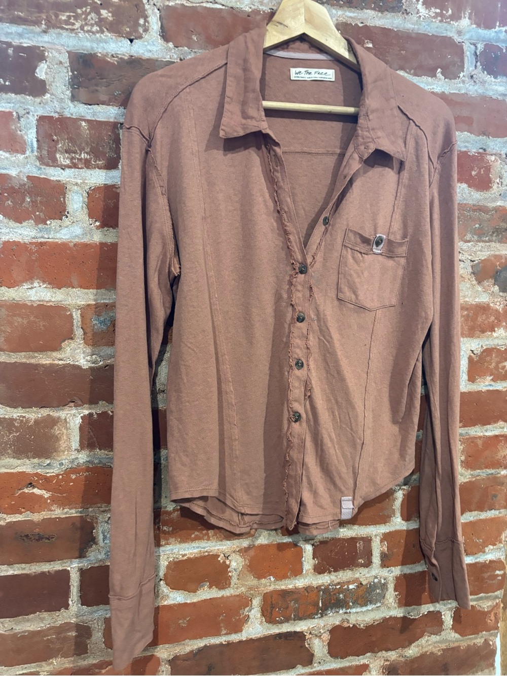 We The Free Button-Front Shirt in Dusty Rose